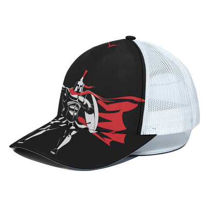 Spartan Warrior Print White Mesh Trucker Cap