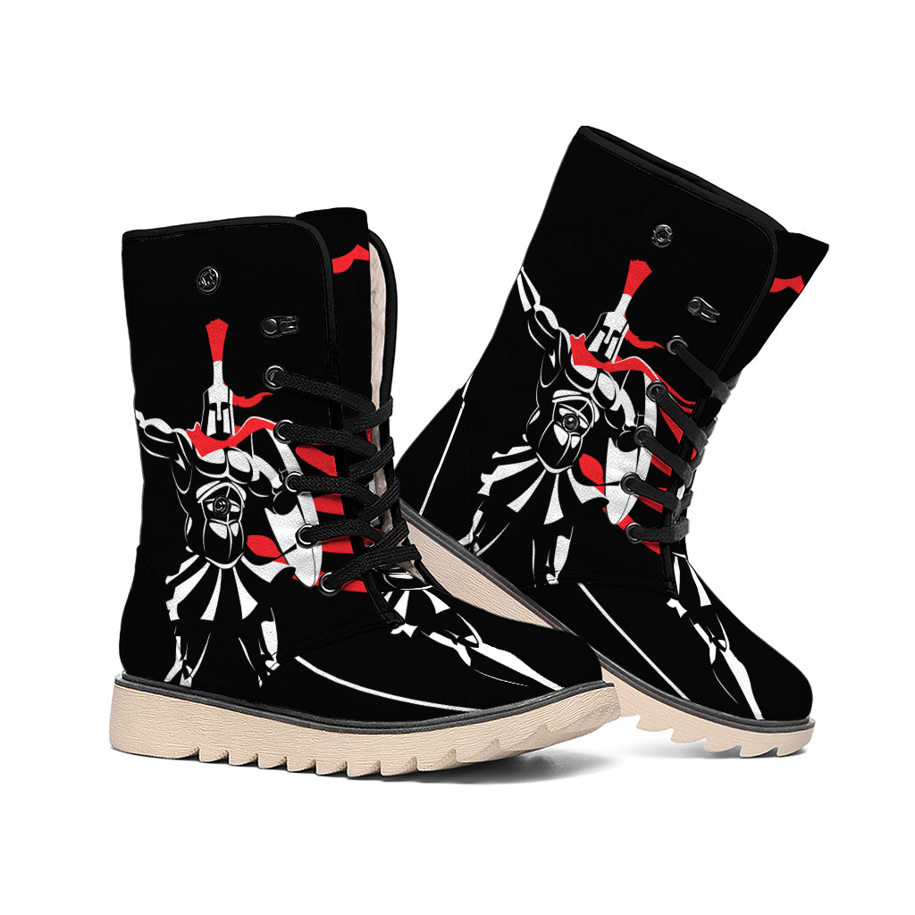 Spartan Warrior Print Winter Boots