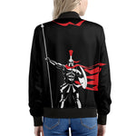 Spartan Warrior Print Women's Bomber Jacket