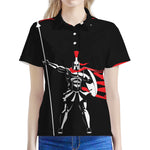 Spartan Warrior Print Women's Polo Shirt