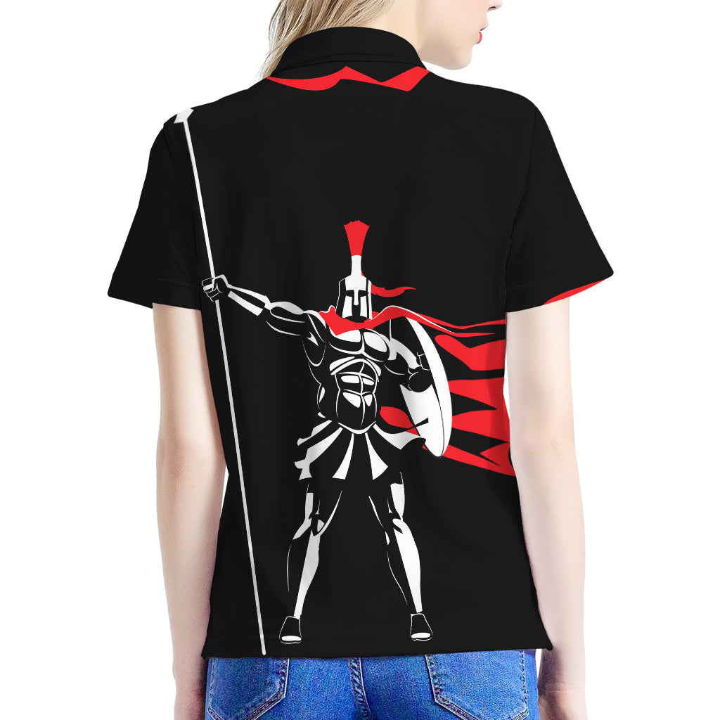 Spartan Warrior Print Women's Polo Shirt