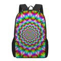 Spiky Psychedelic Optical Illusion 17 Inch Backpack
