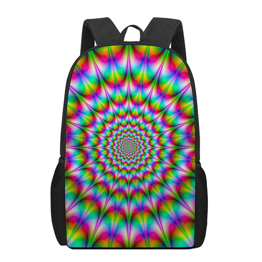 Spiky Psychedelic Optical Illusion 17 Inch Backpack