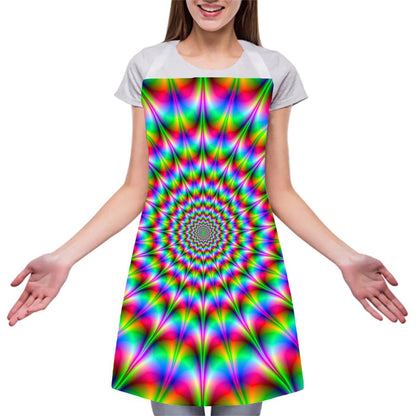 Spiky Psychedelic Optical Illusion Adjustable Apron
