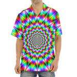 Spiky Psychedelic Optical Illusion Aloha Shirt