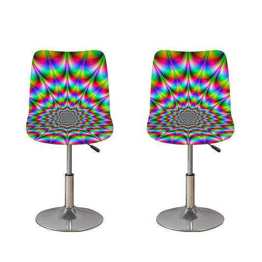 Spiky Psychedelic Optical Illusion Bar Stool Covers