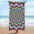 Spiky Psychedelic Optical Illusion Beach Towel