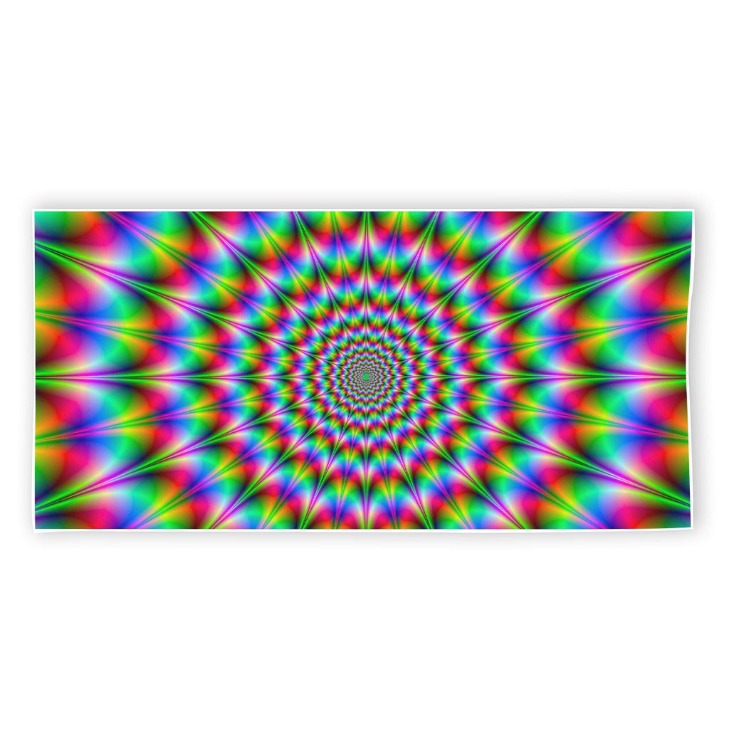 Spiky Psychedelic Optical Illusion Beach Towel