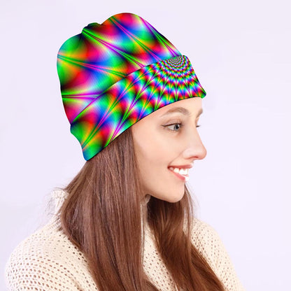 Spiky Psychedelic Optical Illusion Beanie