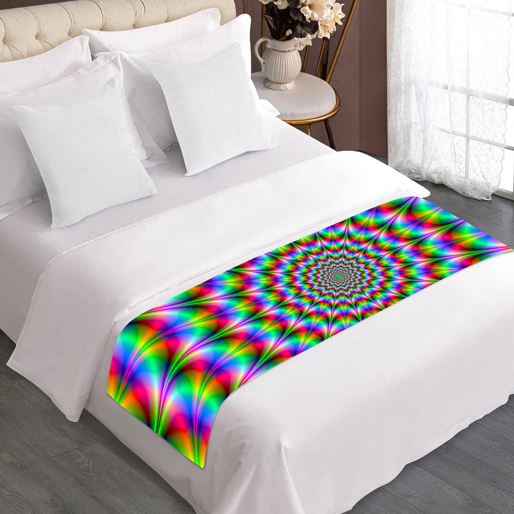 Spiky Psychedelic Optical Illusion Bed Runner