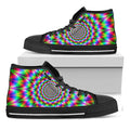 Spiky Psychedelic Optical Illusion Black High Top Sneakers