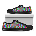 Spiky Psychedelic Optical Illusion Black Low Top Sneakers