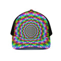 Spiky Psychedelic Optical Illusion Black Mesh Trucker Hat
