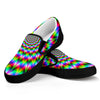 Spiky Psychedelic Optical Illusion Black Slip On Sneakers
