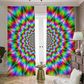 Spiky Psychedelic Optical Illusion Dimout Pencil Pleat Curtains