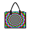 Spiky Psychedelic Optical Illusion Canvas Tote Bag