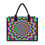 Spiky Psychedelic Optical Illusion Canvas Tote Bag