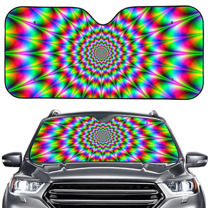 Spiky Psychedelic Optical Illusion Car Windshield Sun Shade