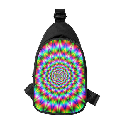 Spiky Psychedelic Optical Illusion Chest Bag