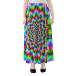 Spiky Psychedelic Optical Illusion Chiffon Maxi Skirt