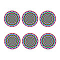 Spiky Psychedelic Optical Illusion Coaster Set