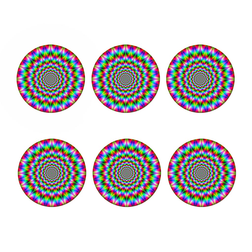 Spiky Psychedelic Optical Illusion Coaster Set