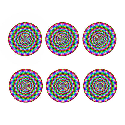 Spiky Psychedelic Optical Illusion Coaster Set