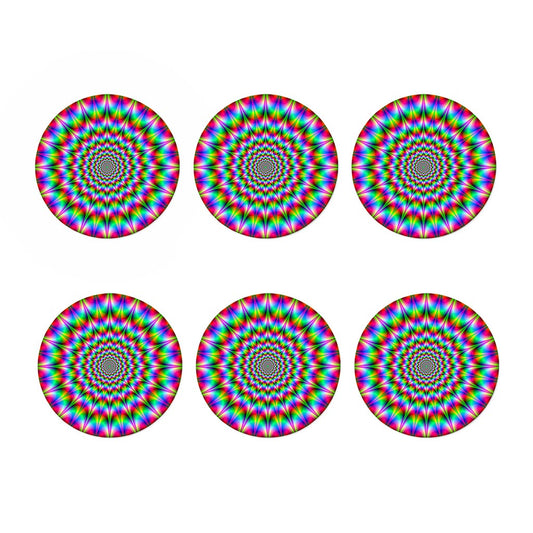 Spiky Psychedelic Optical Illusion Coaster Set