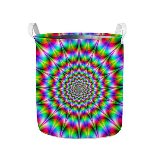 Spiky Psychedelic Optical Illusion Collapsible Laundry Basket