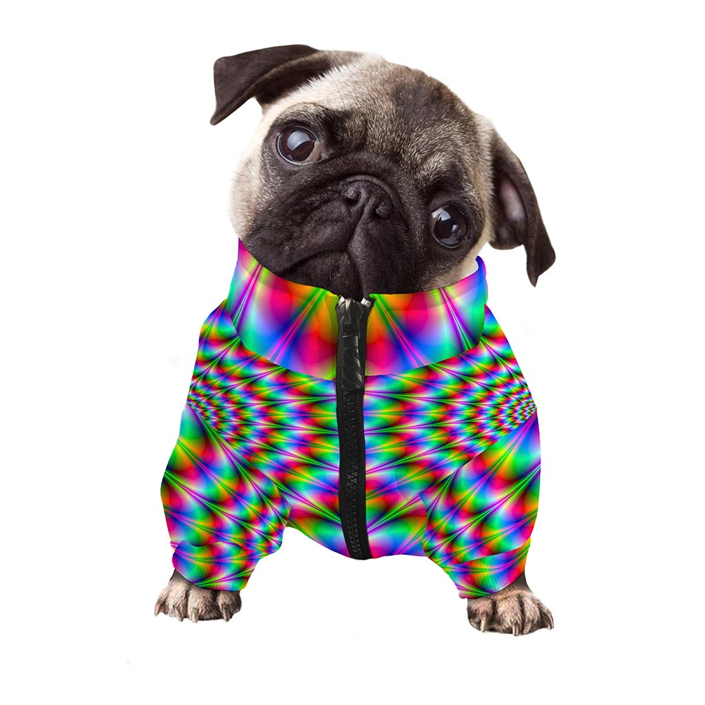 Spiky Psychedelic Optical Illusion Dog Zip Up Jacket