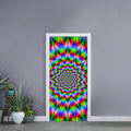 Spiky Psychedelic Optical Illusion Door Sticker