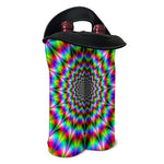 Spiky Psychedelic Optical Illusion Double Neoprene Wine Tote