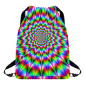 Spiky Psychedelic Optical Illusion Drawstring Backpack