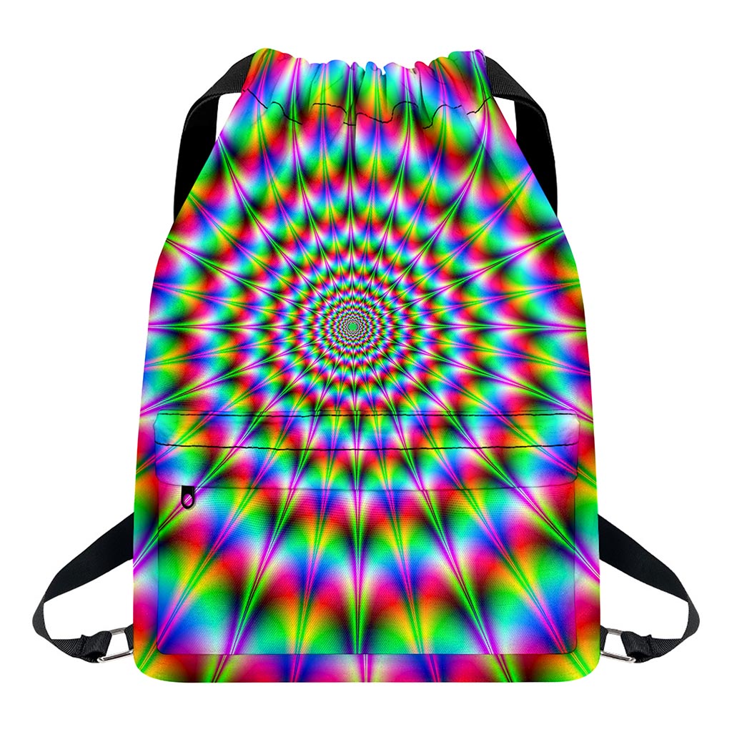 Spiky Psychedelic Optical Illusion Drawstring Backpack