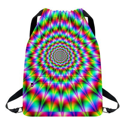 Spiky Psychedelic Optical Illusion Drawstring Backpack