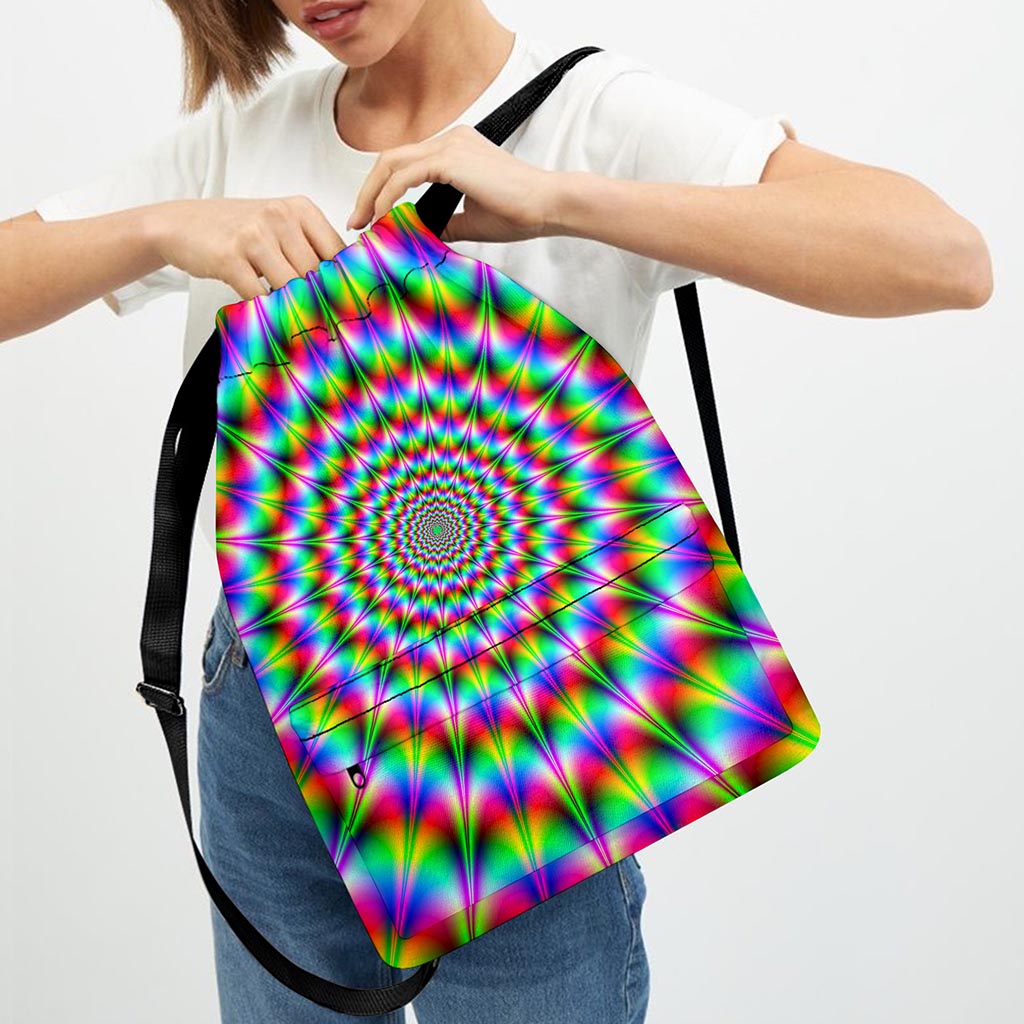 Spiky Psychedelic Optical Illusion Drawstring Backpack