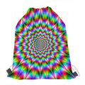 Spiky Psychedelic Optical Illusion Drawstring Bag