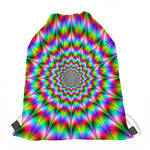 Spiky Psychedelic Optical Illusion Drawstring Bag
