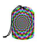 Spiky Psychedelic Optical Illusion Drawstring Makeup Bag