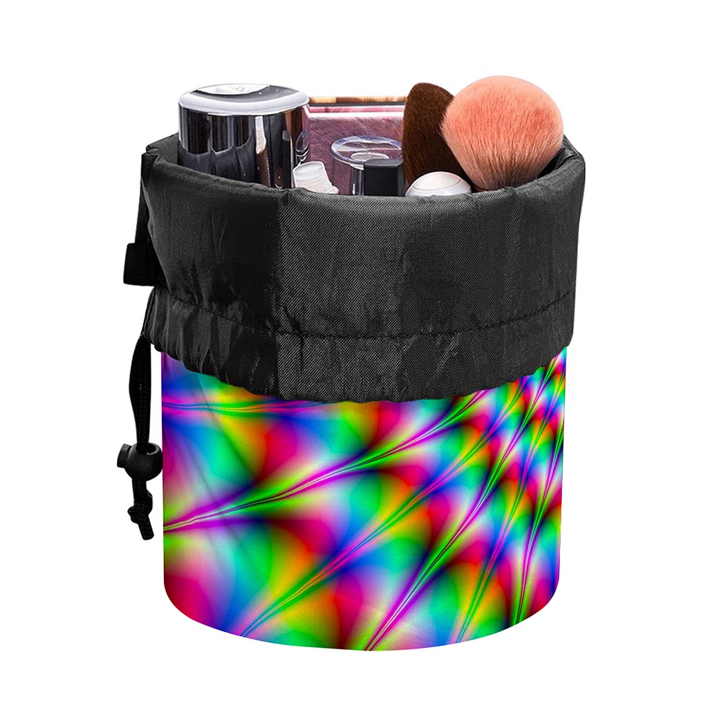 Spiky Psychedelic Optical Illusion Drawstring Makeup Bag