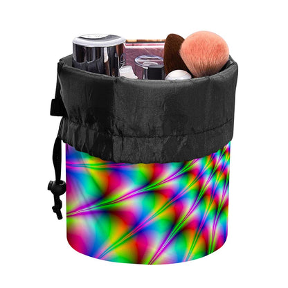 Spiky Psychedelic Optical Illusion Drawstring Makeup Bag