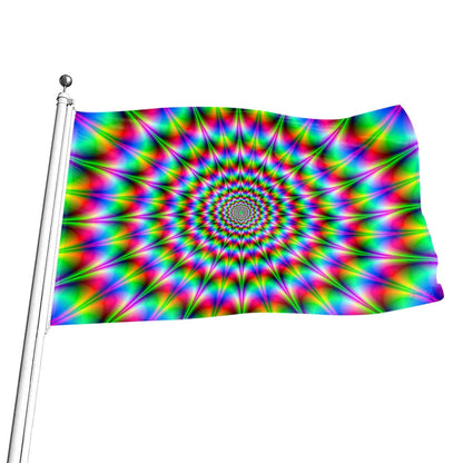 Spiky Psychedelic Optical Illusion Flag
