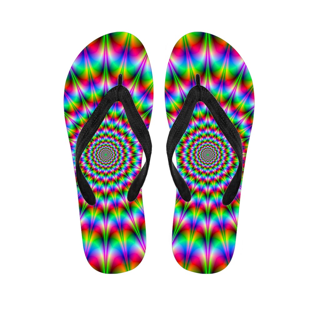 Spiky Psychedelic Optical Illusion Flip Flops