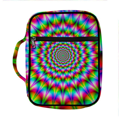 Spiky Psychedelic Optical Illusion Front Pocket Bible Bag