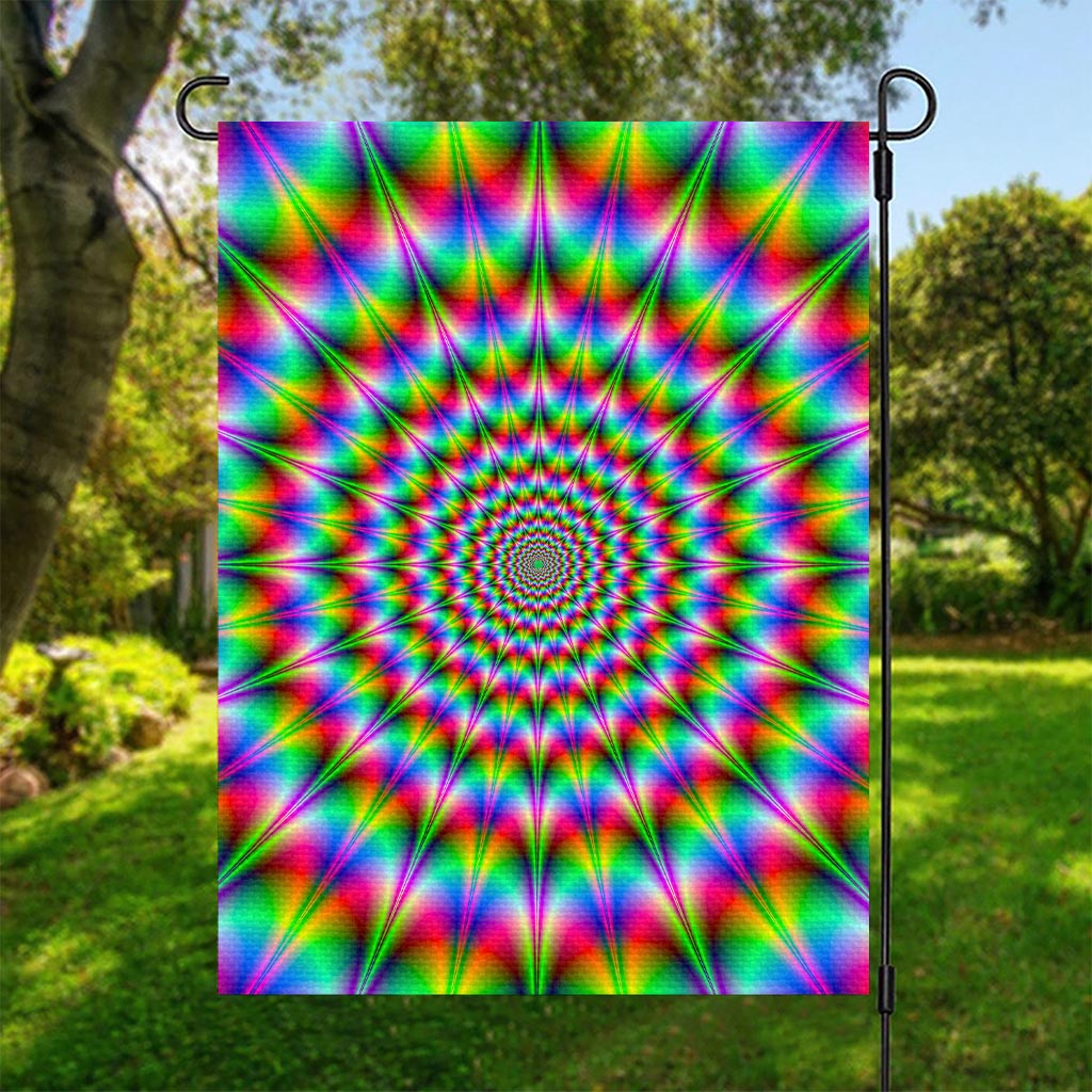 Spiky Psychedelic Optical Illusion Garden Flag