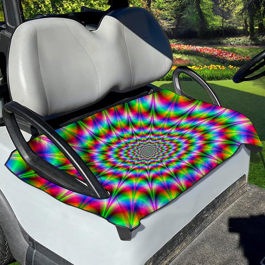 Spiky Psychedelic Optical Illusion Golf Cart Seat Cover