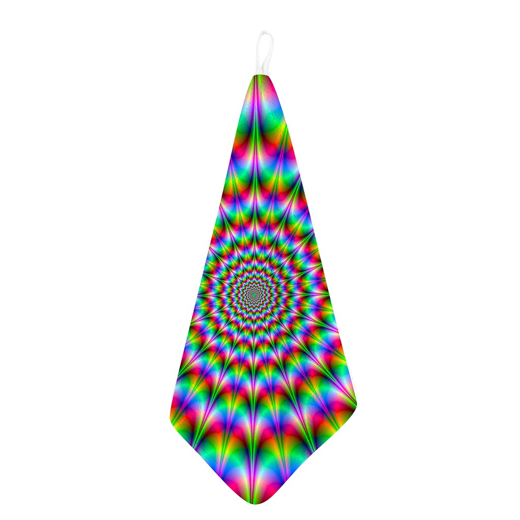 Spiky Psychedelic Optical Illusion Hand Towel