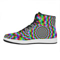Spiky Psychedelic Optical Illusion High Top Leather Sneakers