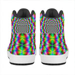 Spiky Psychedelic Optical Illusion High Top Leather Sneakers