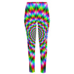 Spiky Psychedelic Optical Illusion High-Waisted Pocket Leggings